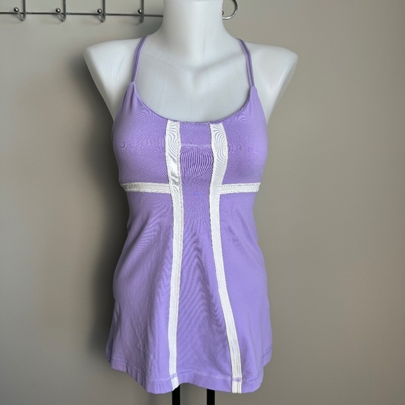 lululemon athletica Tops - Lululemon Women's Purple Dance Strap Open Back Activewear Tank‎ Top Size 6